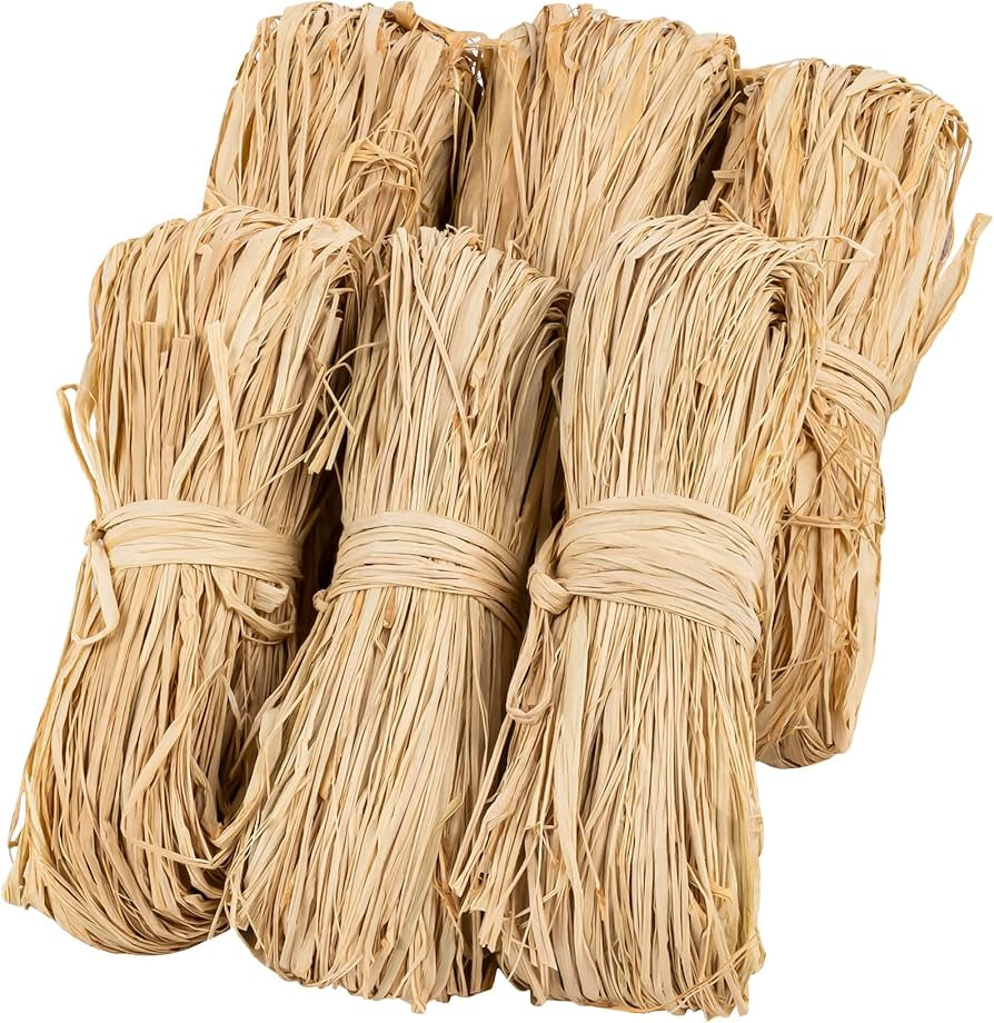 Sukh Natural Raffia Ribbon - 6PCS Raffia Straw for Florist Bouquets Decoration Crafts Ribbon for ... | Amazon (US)