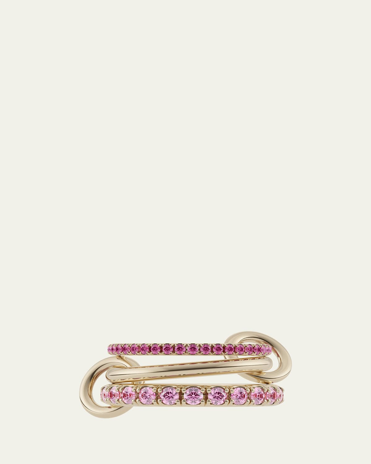 18K Yellow Gold Norah Rose 3 Linked Ring with Dark and Light Pink Sapphires and 2 Connectors | Bergdorf Goodman
