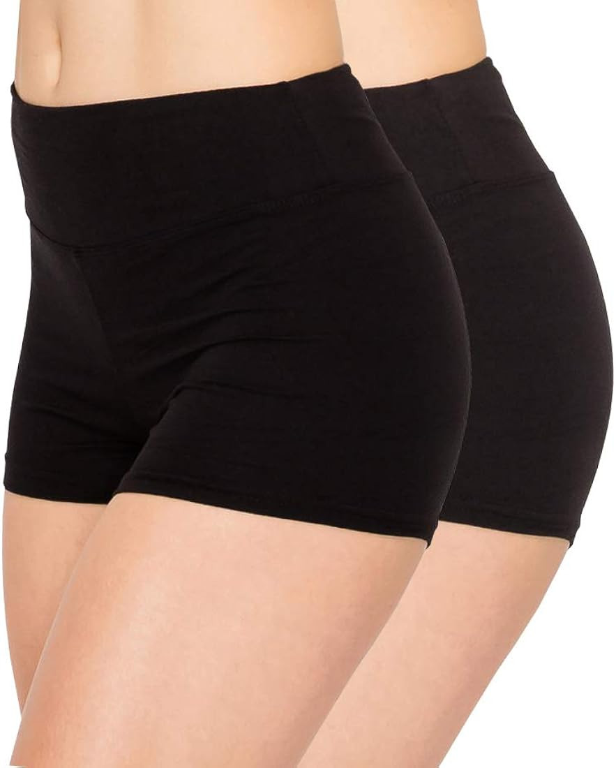 ALWAYS Women Workout Yoga Shorts - Premium Soft Solid Stretch Cheerleader Running Dance Volleybal... | Amazon (US)
