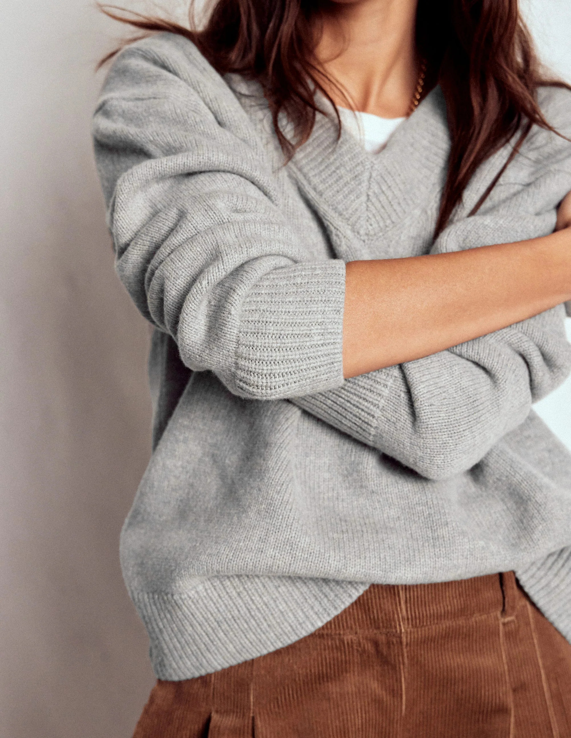 Marion Merino V-neck Sweater-March Hare | Boden (US)