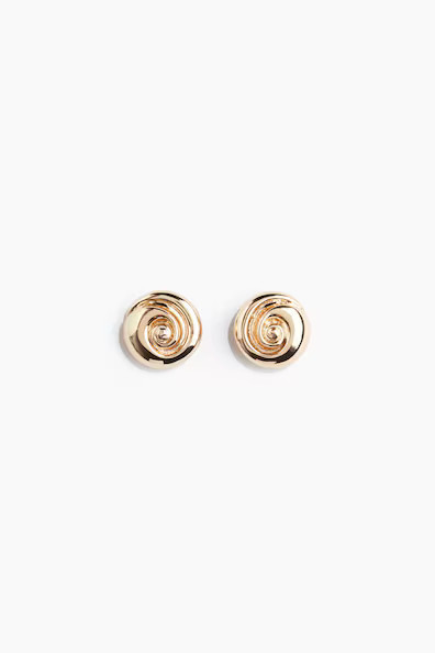 H & M - Swirl-Shaped Earrings - Gold-Colored | H&M (US + CA)