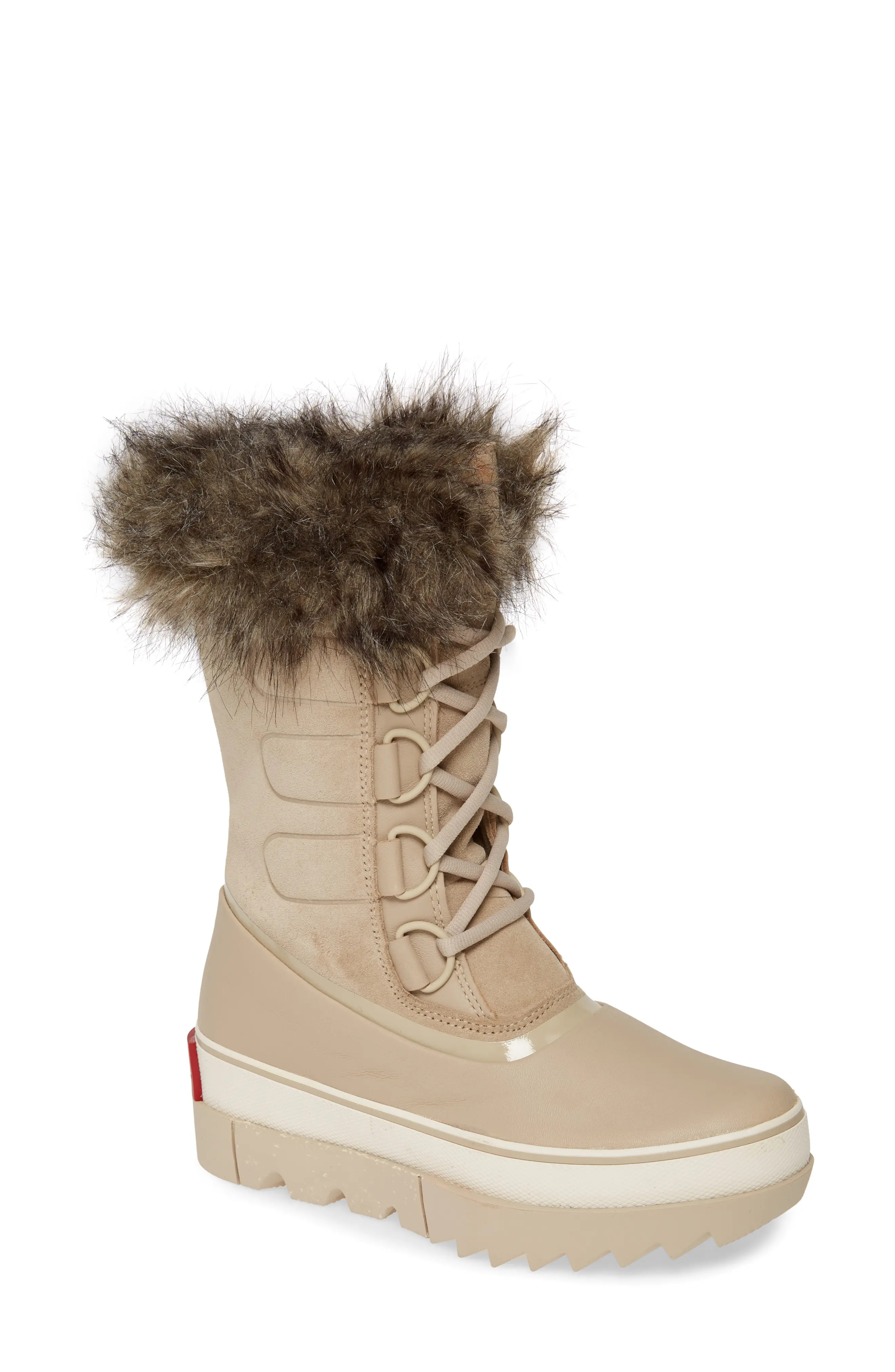 Women's Sorel Joan Of Arctic Next Faux Fur Waterproof Snow Boot, Size 6 M - Beige | Nordstrom