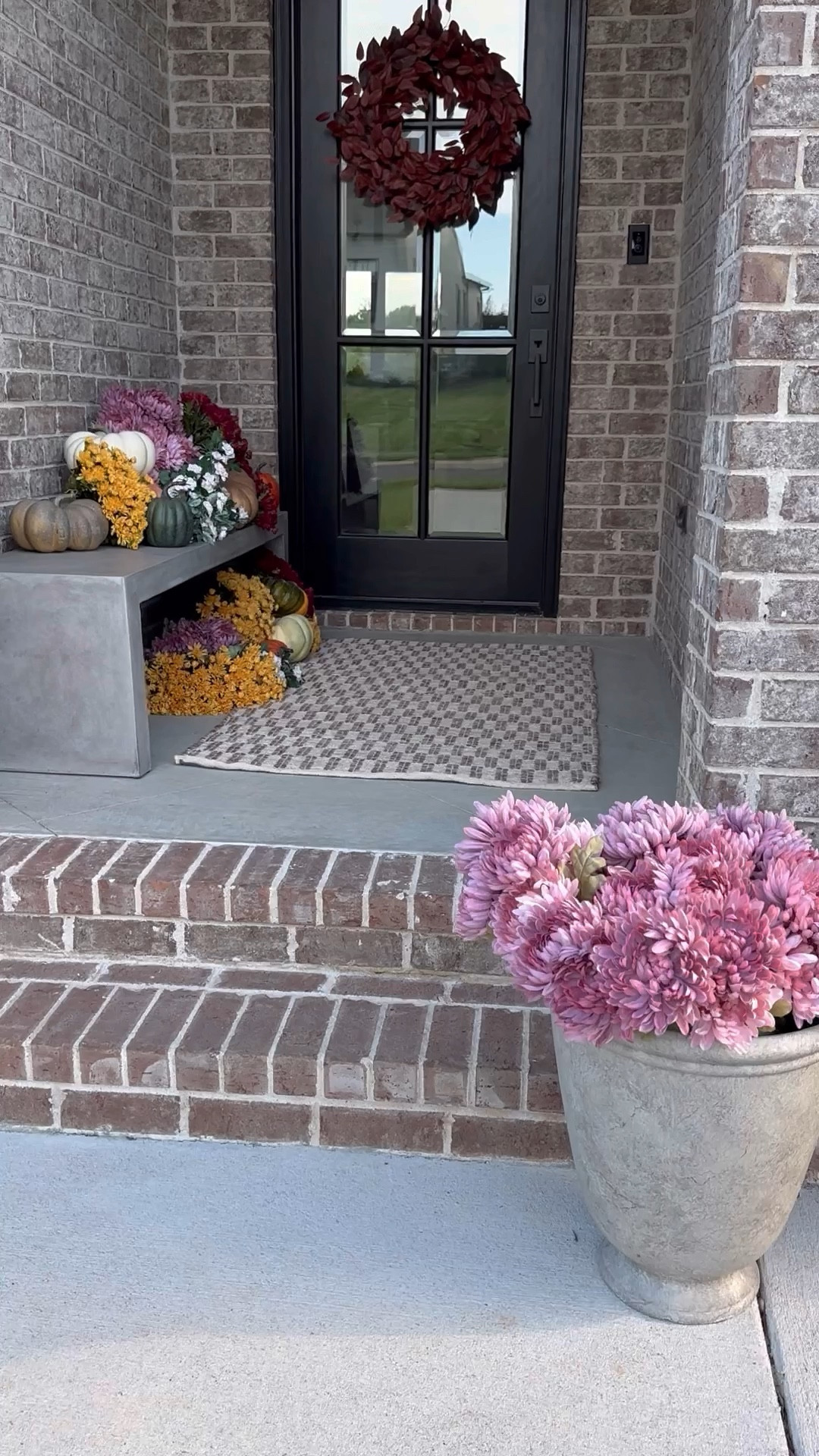 I created my Fall porch look with faux pumpkins and faux mums all on sale for 50% off from Michaels. The wreath and 3x5 rug from Target is perfect for a covered porch and the AllModern bench and  Walmart planter are best sellers. 

#LTKSeasonal #LTKhome #LTKsalealert