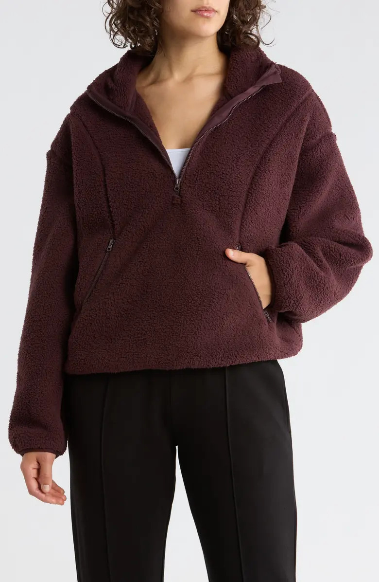 Z by Zella Faux Shearling Half Zip Pullover | Nordstromrack | Nordstrom Rack