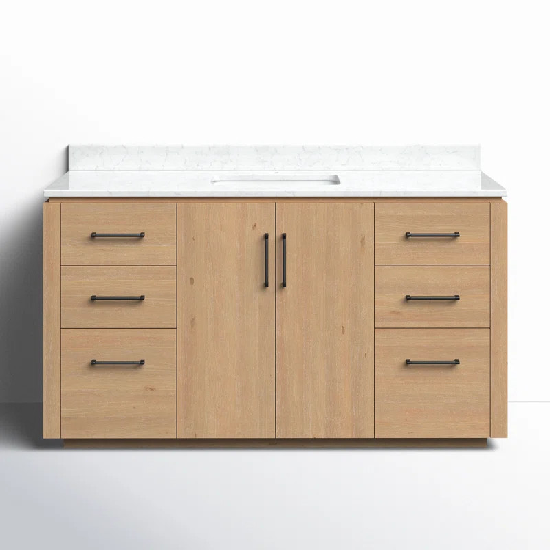 San 60'' Single Bathroom Vanity with Cultured Marble Top | Wayfair North America