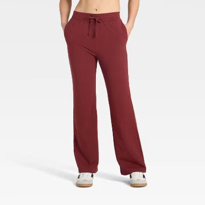 Women's Modal French Terry Flare Sweatpants - All In Motion™ Maroon S | Target