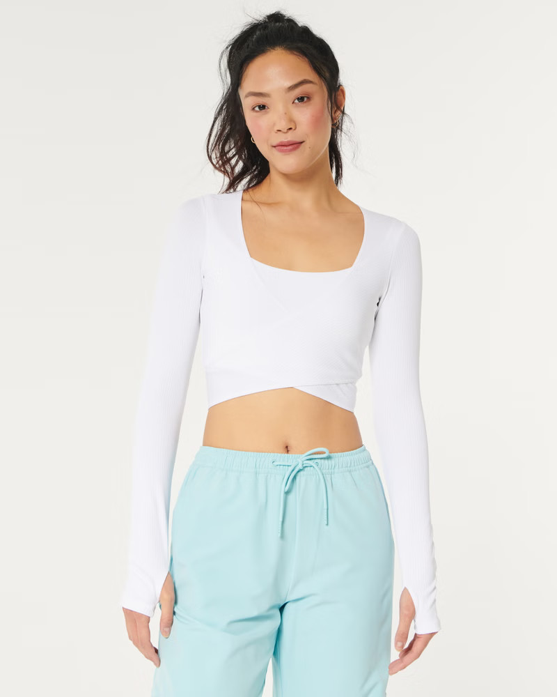 Gilly Hicks Active Recharge Ribbed Wrap Top | Hollister (UK)