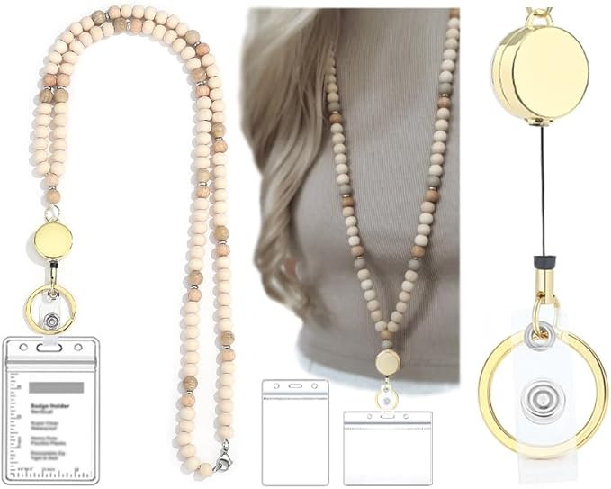 SAM & LORI Lanyards for Id Badges Teacher Lanyard With Id Holder Retractable Lanyards Beaded Cute... | Amazon (US)