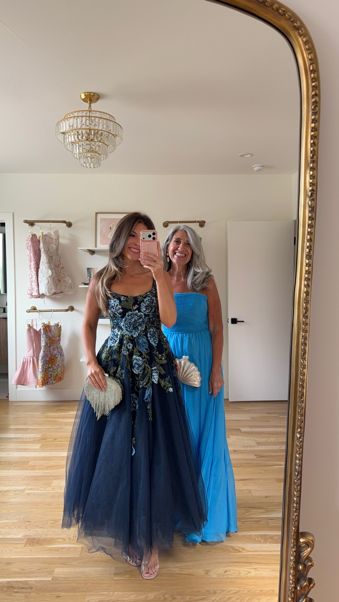 navy tulle gown with floral embroidered bodice and thin straps, blue strapless chiffon gown with ruched bodice mom and me fall wedding guest dresses ✨

I’m 5’4” and wearing my usual size small/2 
• navy floral gown: 0

mom is 5’4 and wearing a medium/6 
• blue strapless dress: 4

mac duggal code: emerson10

fall wedding guest dresses, wedding guest dresses, cocktail dresses, semi-formal dresses, black tie wedding guest dresses, destination wedding guest dresses, garden party dresses, wedding guest outfit ideas, mom & me outfits, mom & me dresses, matching outfits, mother daughter outfits, family photo outfits, wedding guest dresses, mother of the bride, mother of the groom, wedding guest outfit ideas

#LTKootd #LTKWedding #LTKSeasonal