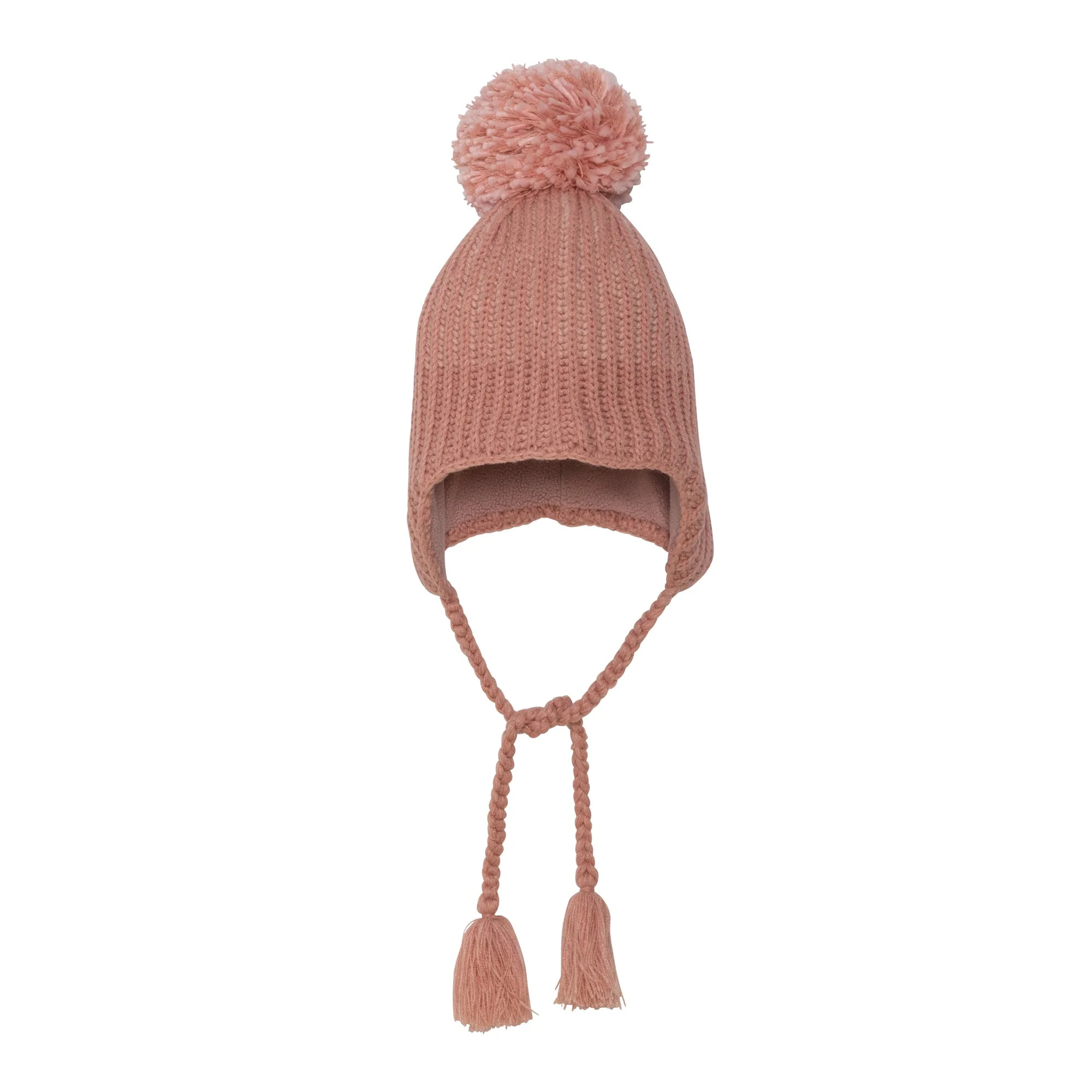 Earflap Knit Hat Pink | Deux par Deux Childrens Designer Clothing