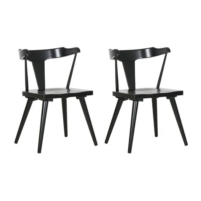 Aero Set of 2 Black Solid Wood Wishbone Dining Chairs by East at Main - Walmart.com | Walmart (US)