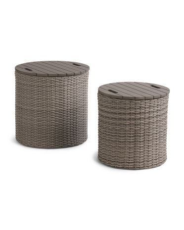 Set Of 2 Outdoor Storage Tables | Marshalls