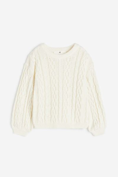 Cable-knit Sweater - White - Kids | H&M US | H&M (US + CA)