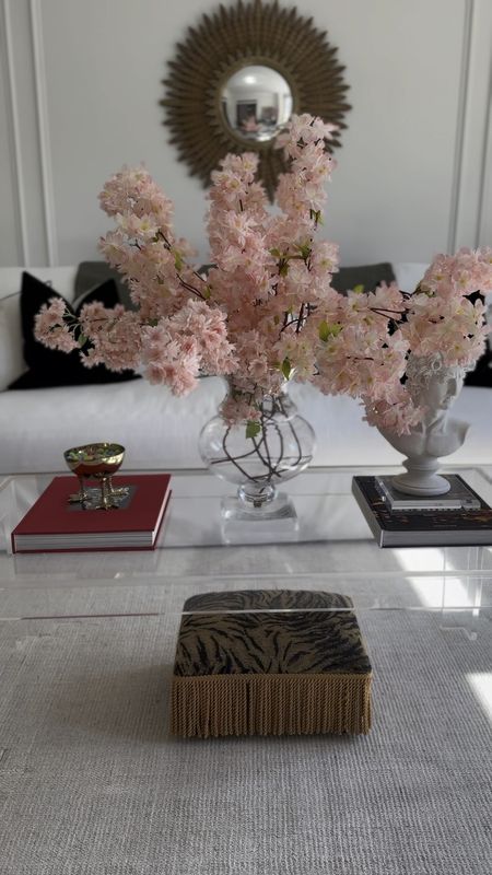 I love this hurricane, which I use as a vase. It’s beautiful for oversized branches like these cherry blossoms. 




House of Blum, Amazon, coffee table decor, coffee table book, are rug, living room

#LTKhome