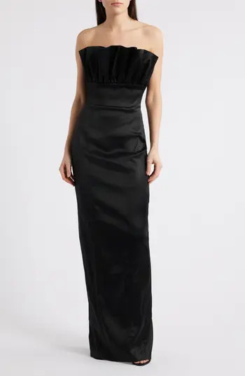 SAU LEE Noah Strapless Satin Gown | Nordstrom | Nordstrom