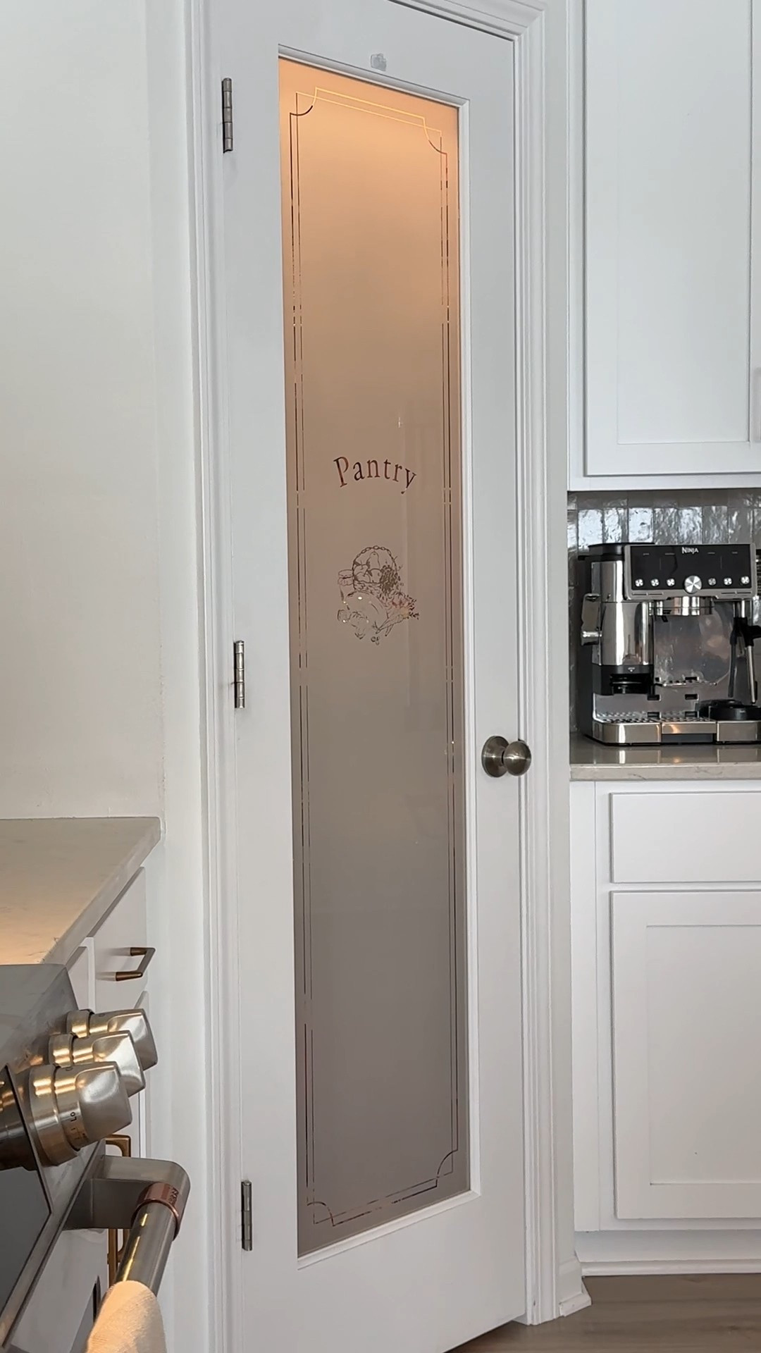 Our pantry door was a builder grade selection from Jeld Wen years ago. Unfortunately I can’t find the exact one in stock. Linking similar option 

Our paint color is Pure White by Sherman Williams in semi gloss finish 