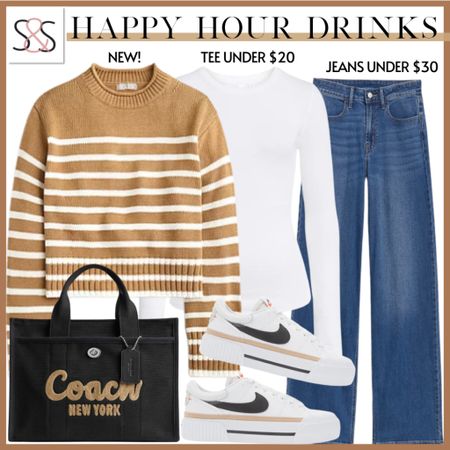 This striped sweater has the nicest ribbing and adds to the weight- making this a warm winter-ready outfit. These Nike sneakers are fully stocked!

#LTKstyletip #LTKHoliday #LTKSeasonal