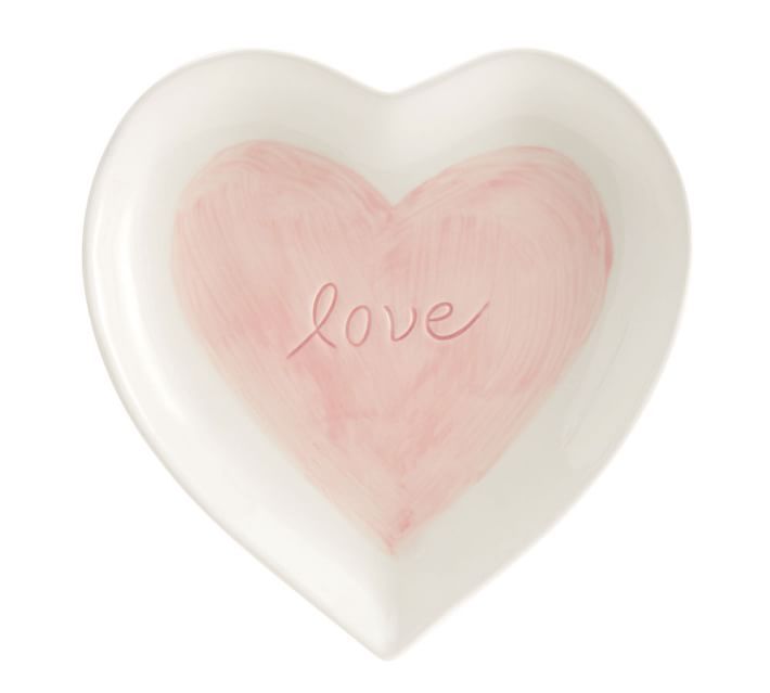 Watercolor Heart Shaped Stoneware Plate | Pottery Barn (US)