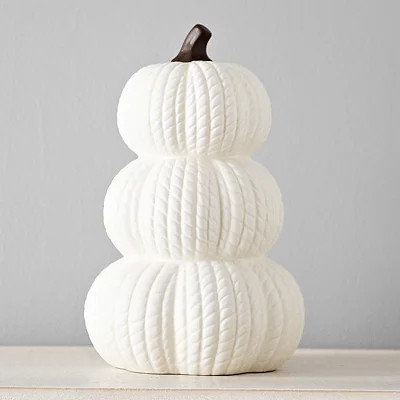 White Stacked Pumpkin Statue | Kirkland's Home