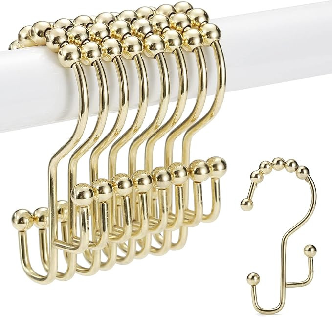 Shower Curtain Rings, SUTINE Shower Curtain Hooks, Stainless Steel Gold Shower Curtain Hooks Rust... | Amazon (CA)