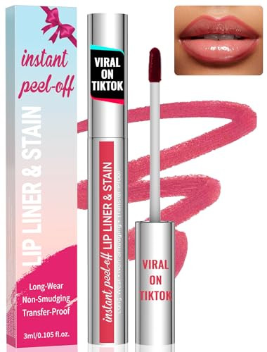 iMethod Lip Stain - Lip Liner Stain, Natural Long Lasting Lip Stain Peel Off, Waterproof Stay On All Day, Transfer-Proof, Highly Pigmented, Instant Peel Off Lip Stain Color, Rose | Amazon (US)