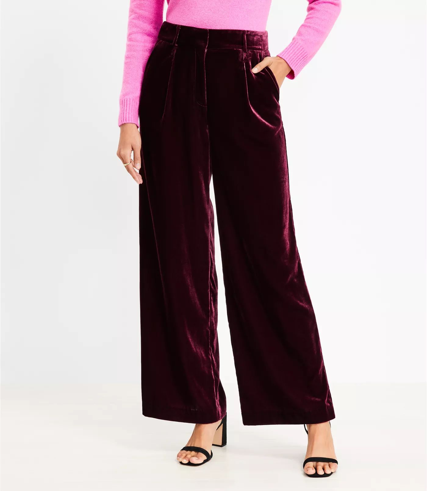 The Wide Leg Pant in Velvet | LOFT