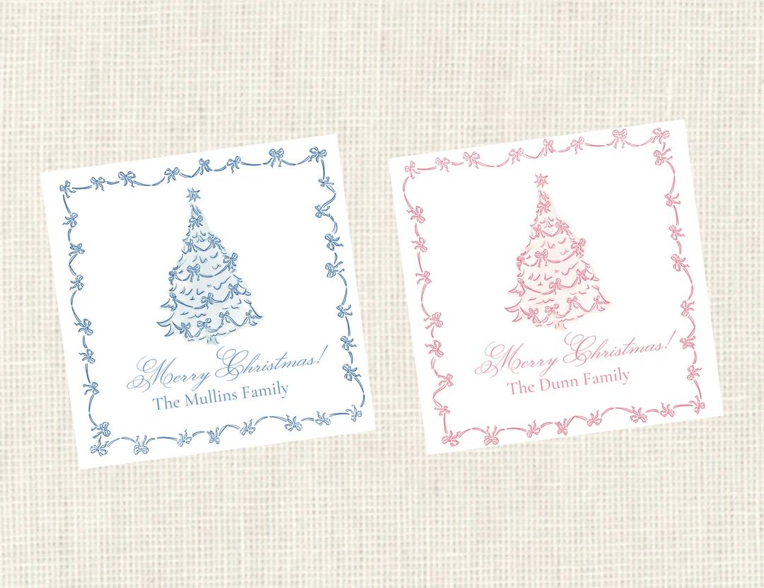 Personalized Christmas Gift Tags Watercolor Custom Gift Tags - Etsy | Etsy (US)