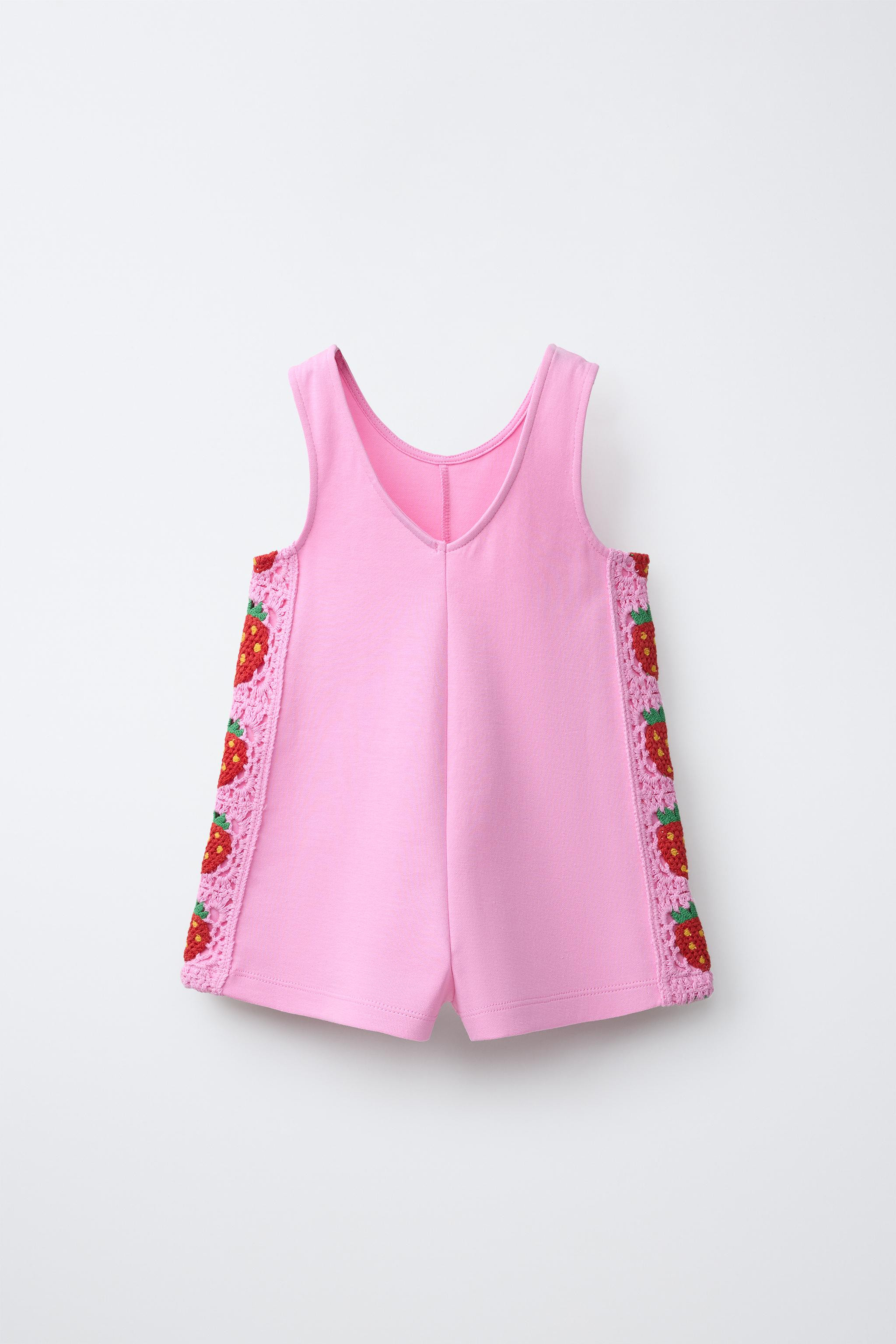 CROCHETED FLORAL KNIT SHORT JUMPSUIT | Zara US