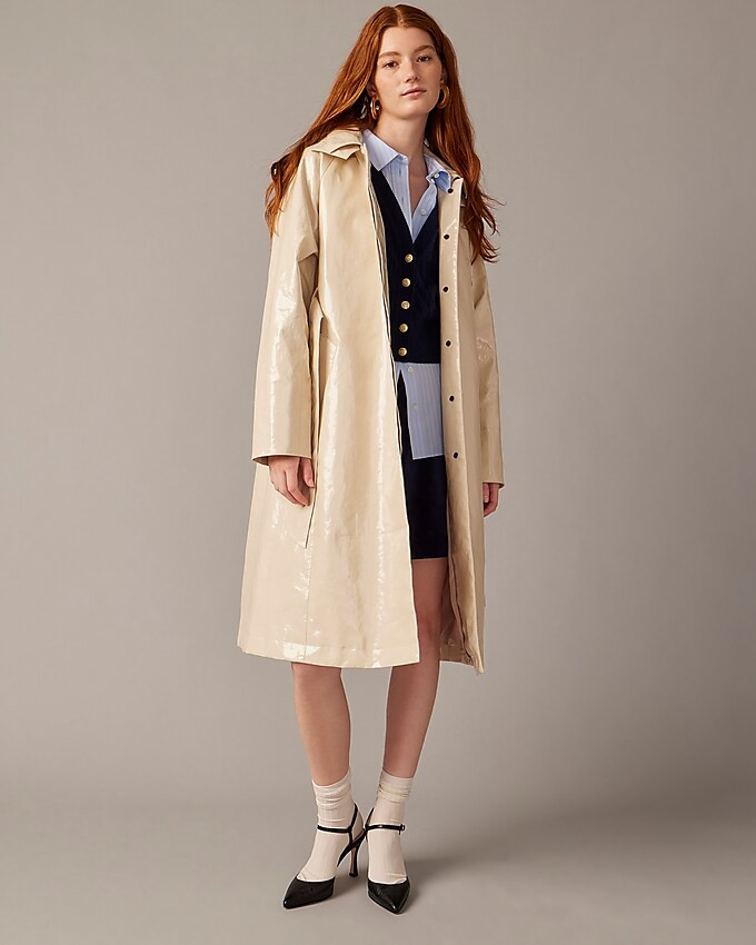 Collection trench coat in laminated linen blend | J. Crew US