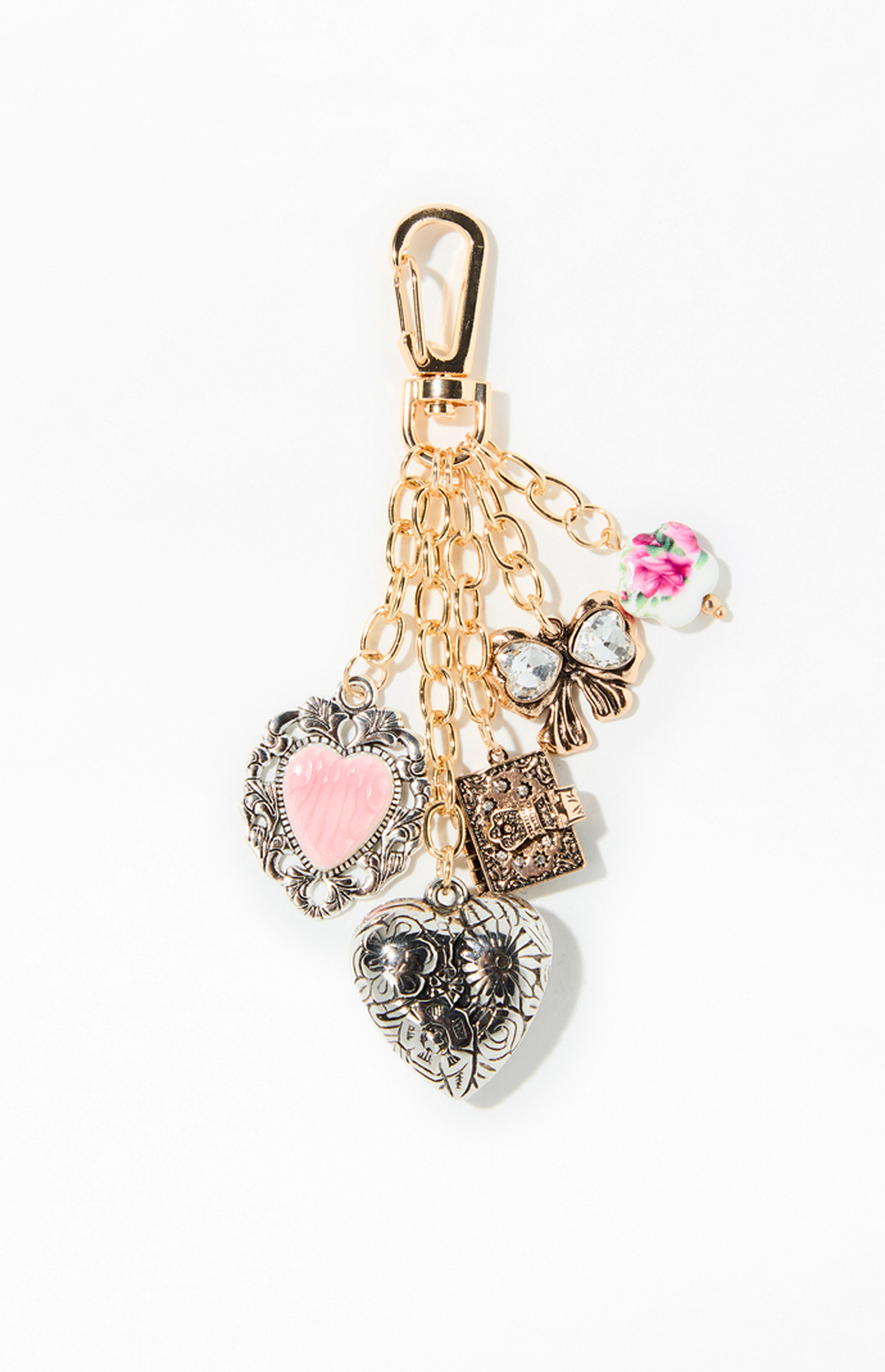 LA Hearts Gwen Mixed Metal Bag Charm Keychain | PacSun