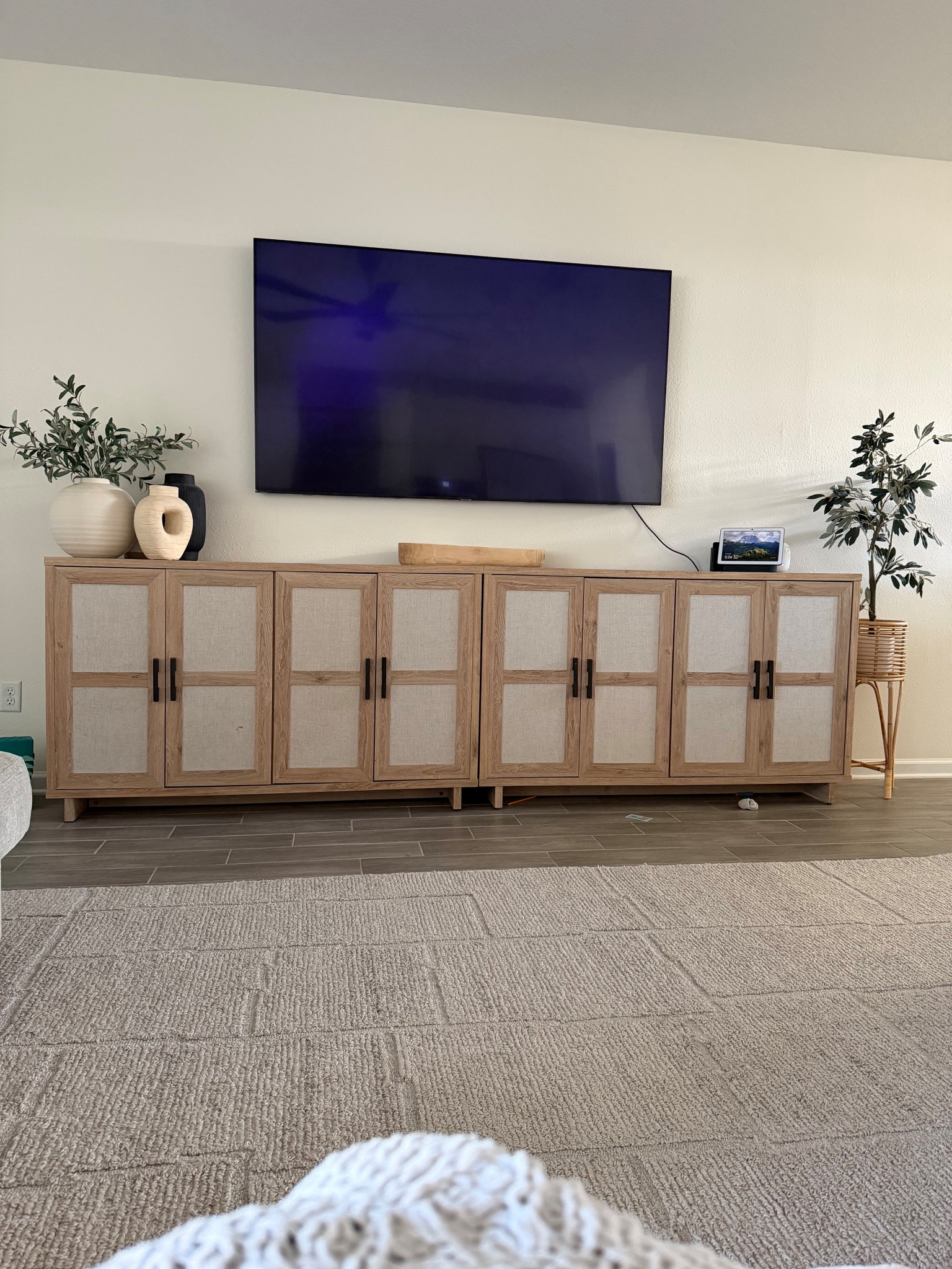 Neutral living room tv stand modern coastal living room decor 

#LTKHome #LTKmomlife #LTKSeasonal
