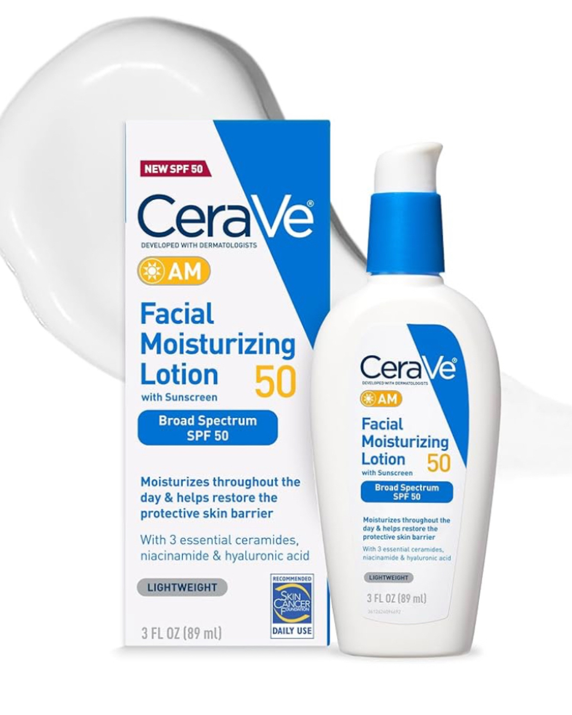CeraVe AM Facial Moisturizing Lotion SPF 50, a good budget friendly option for your daily SPF. This would be your last step in your AM routine. 
1. Cleanse 2. Vit c serum 3. MOISTURIZER + SPF 