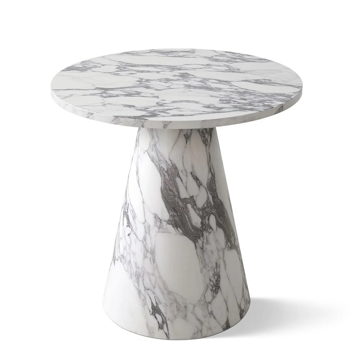 Wrought Studio™ Belfonte Faux Marble Pedestal Round Side Table & Reviews | Wayfair | Wayfair North America