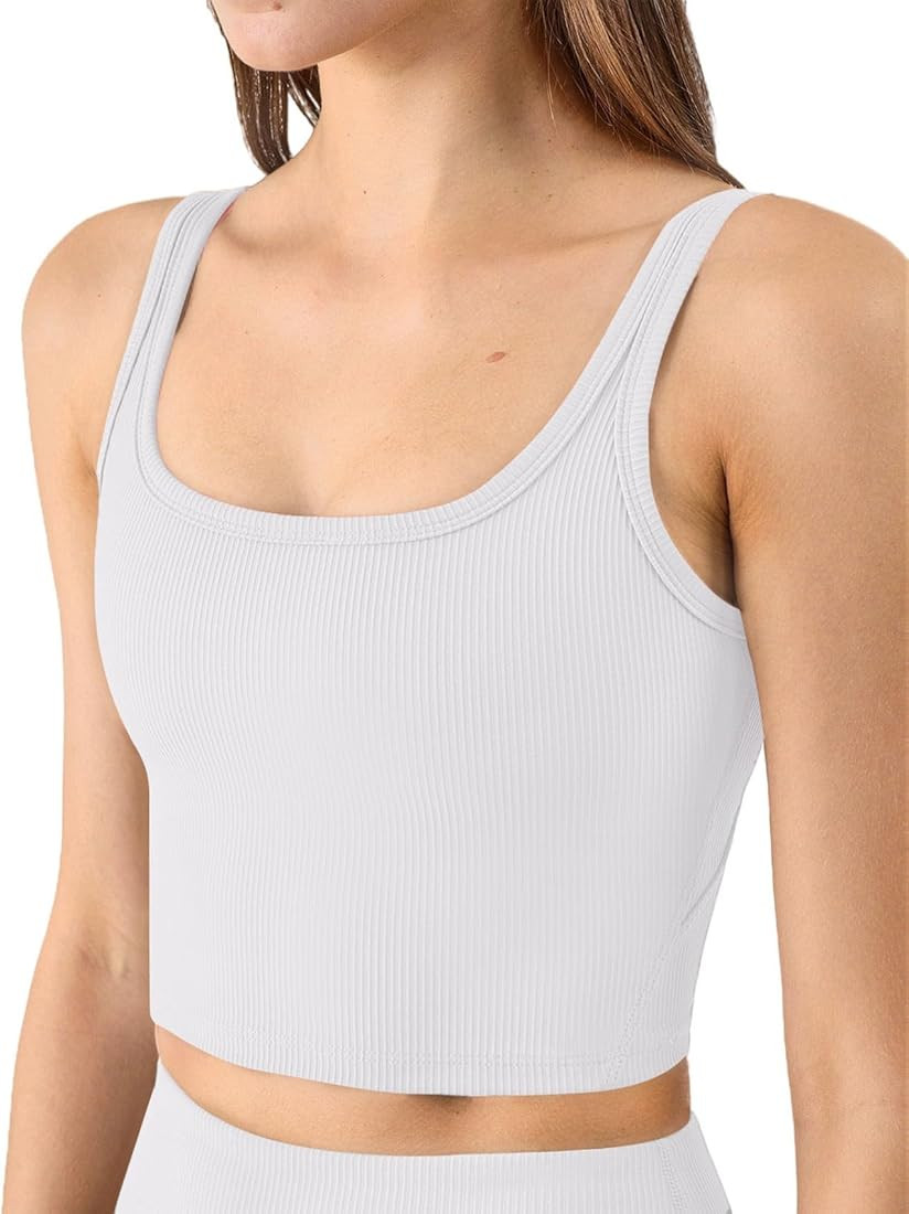 Chilylori Women's Seamless Sports Bra Workout Crop Top Tank Tops for Women Long Lined Sports Bra ... | Amazon (US)