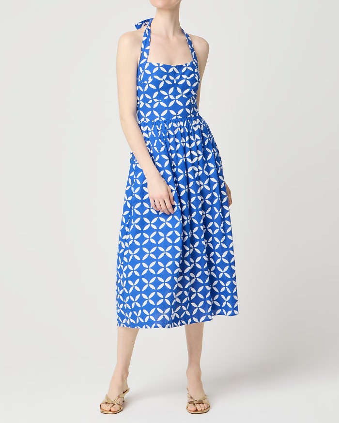 Blue and white halter midi dress

#LTKSeasonal #LTKSaleAlert