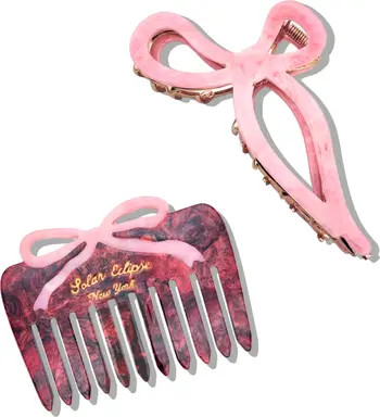 Solar Eclipse Hand Painted Bow Claw Clip & Comb Set | Nordstrom | Nordstrom