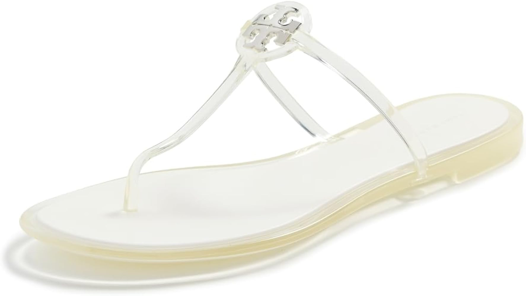 Amazon.com | Tory Burch Women's Mini Miller Jelly Sandals, Clear Silver, 8 Medium US | Flip-Flops | Amazon (US)