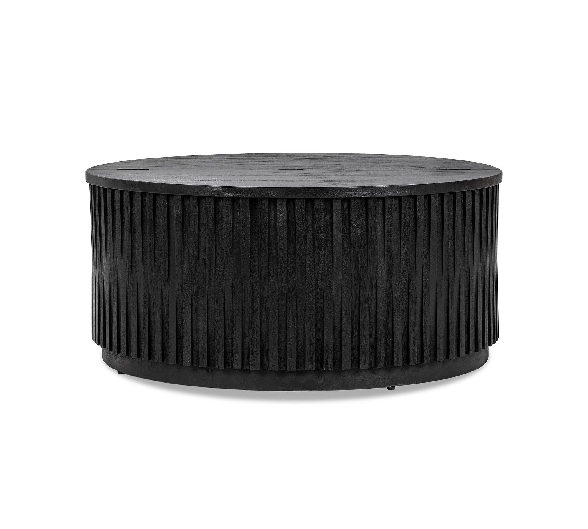 Coloma 40" Round Storage Coffee Table, Black | Pottery Barn (US)