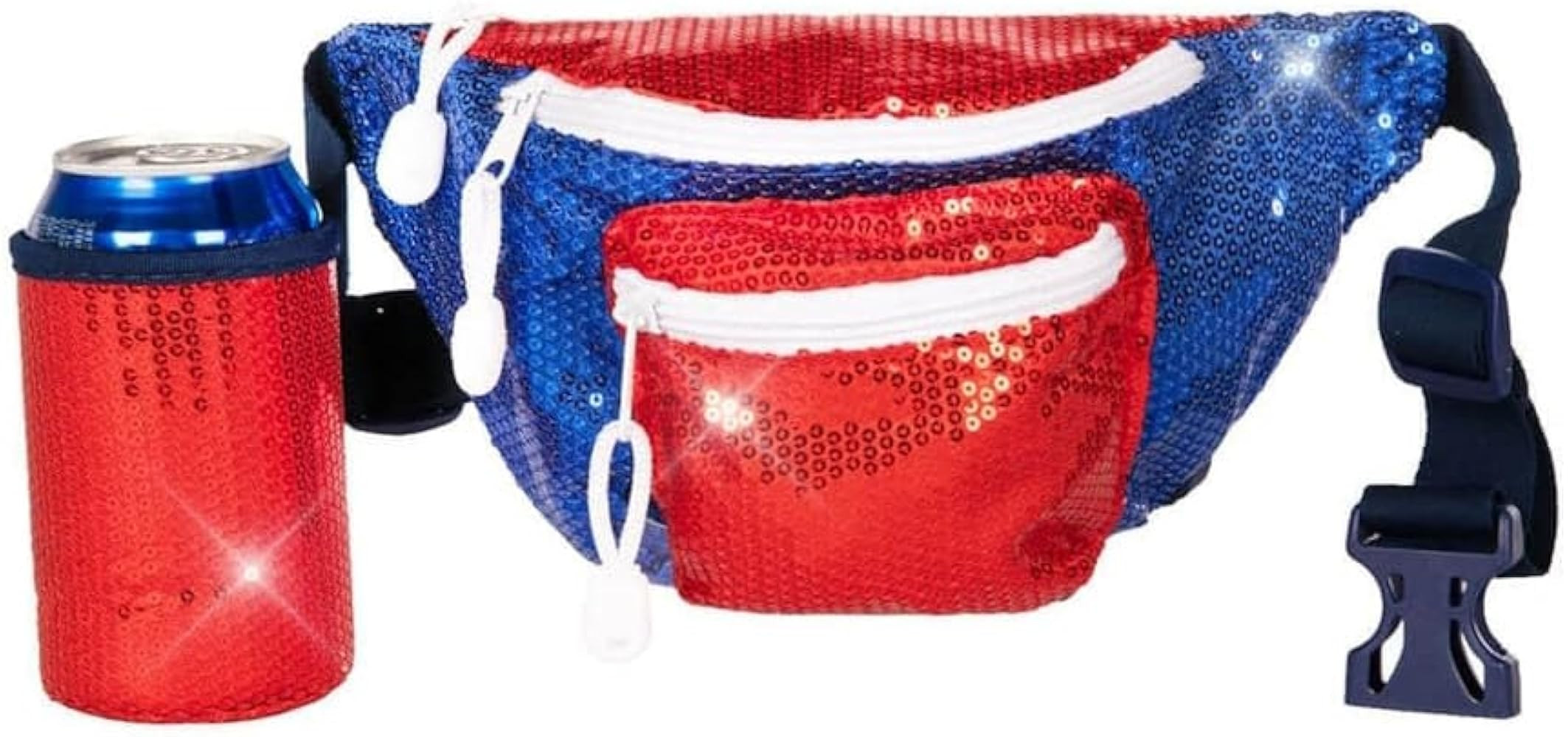 Tipsy Elves American Flag Fanny Packs with Drink Holder - USA Fanny Pack for 4th of July BBQ, Poo... | Amazon (US)