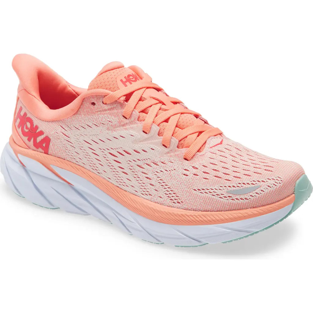 HOKA Clifton 8 Running Shoe in Cantaloupe/silver Peony at Nordstrom Rack, Size 9.5 | Nordstrom Rack