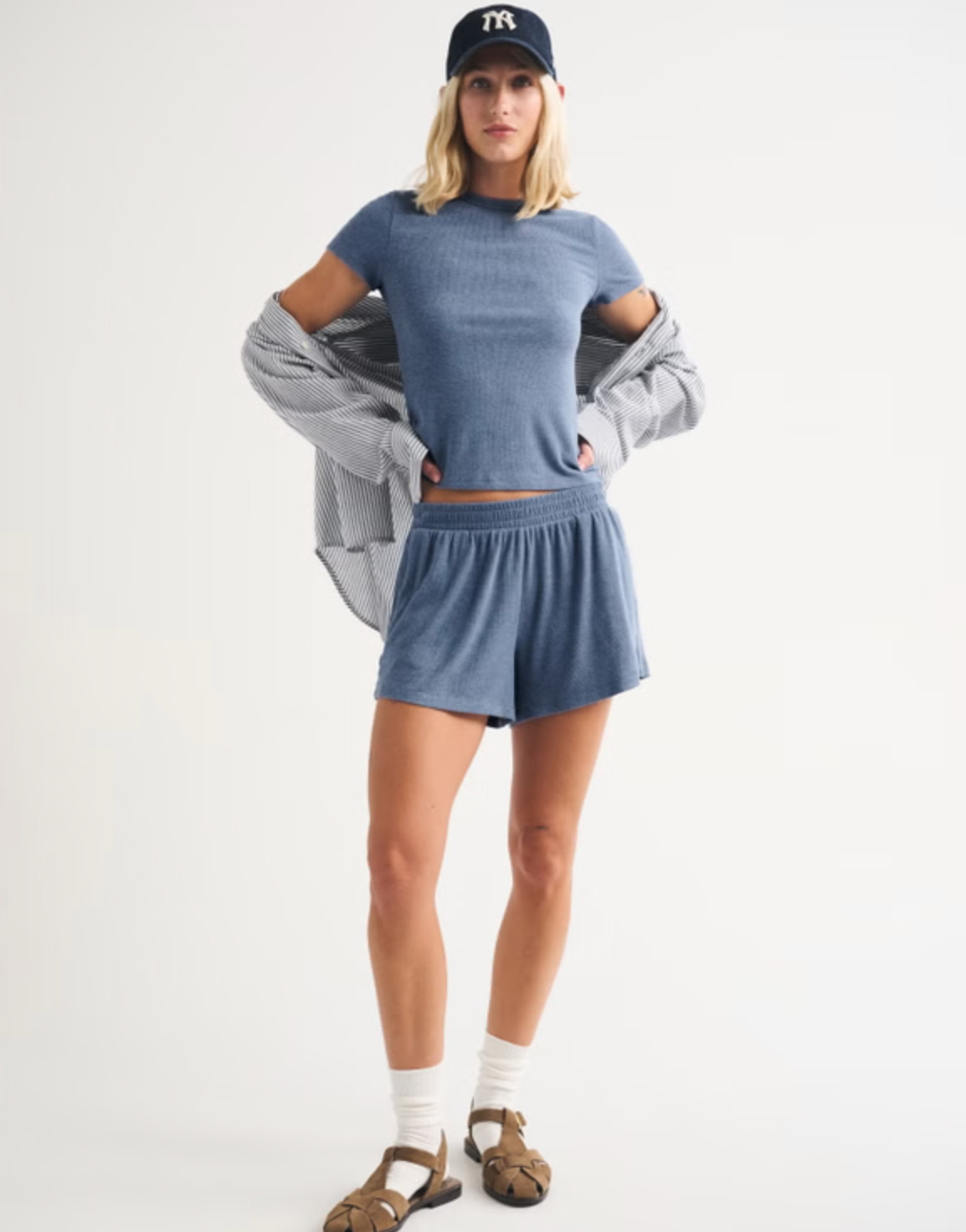 Cozy set you’ll live in 🤍 The Abercrombie Lounge Rib Baby Tee + matching shorts and pants set is made from their lightweight softAF rib fabric and fits so flattering. I love the slim-fit baby tee with the classic crew neckline paired with both the comfy shorts and pants — perfect for lounging, sleep, or easy everyday wear ✨ 

 #LTKgrwm #LTKootd #LTKmorningroutine