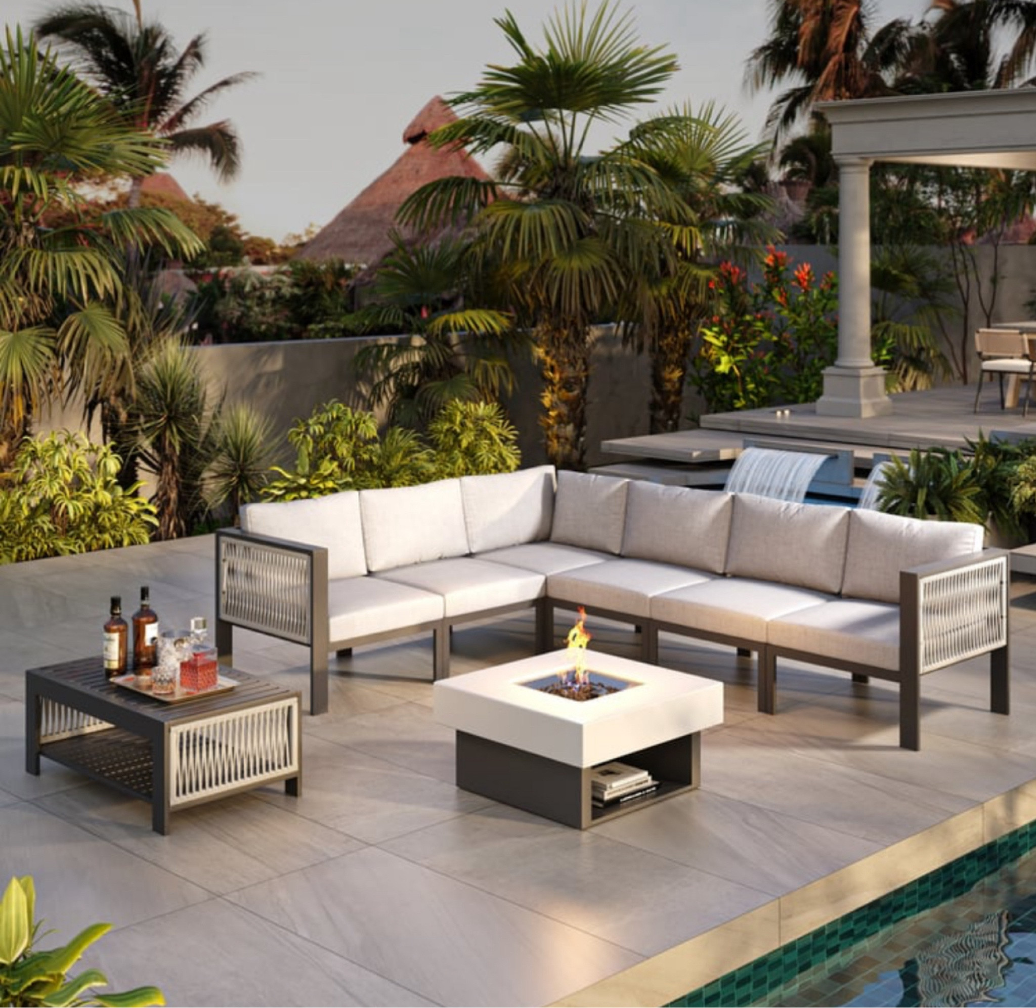 8 Pieces L Shaped Outdoor Sectional Sofa Set With Smokeless Fire Pit In Light Gray For 

#LTKHome #LTKHoliday #LTKStyleTip