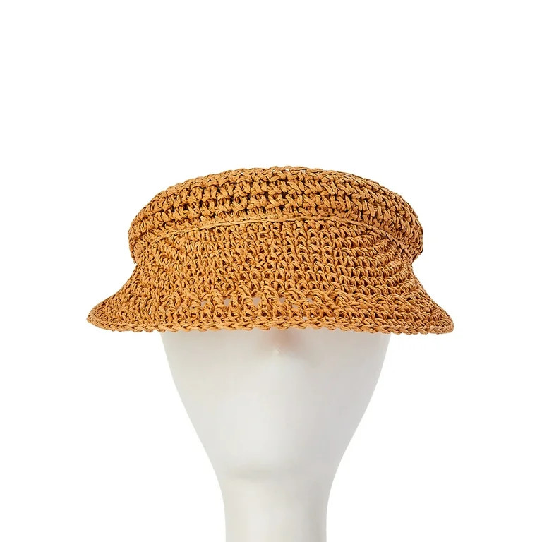 Time and Tru Women's Textured Visor, 2-Pack, Tan/Black | Walmart (US)