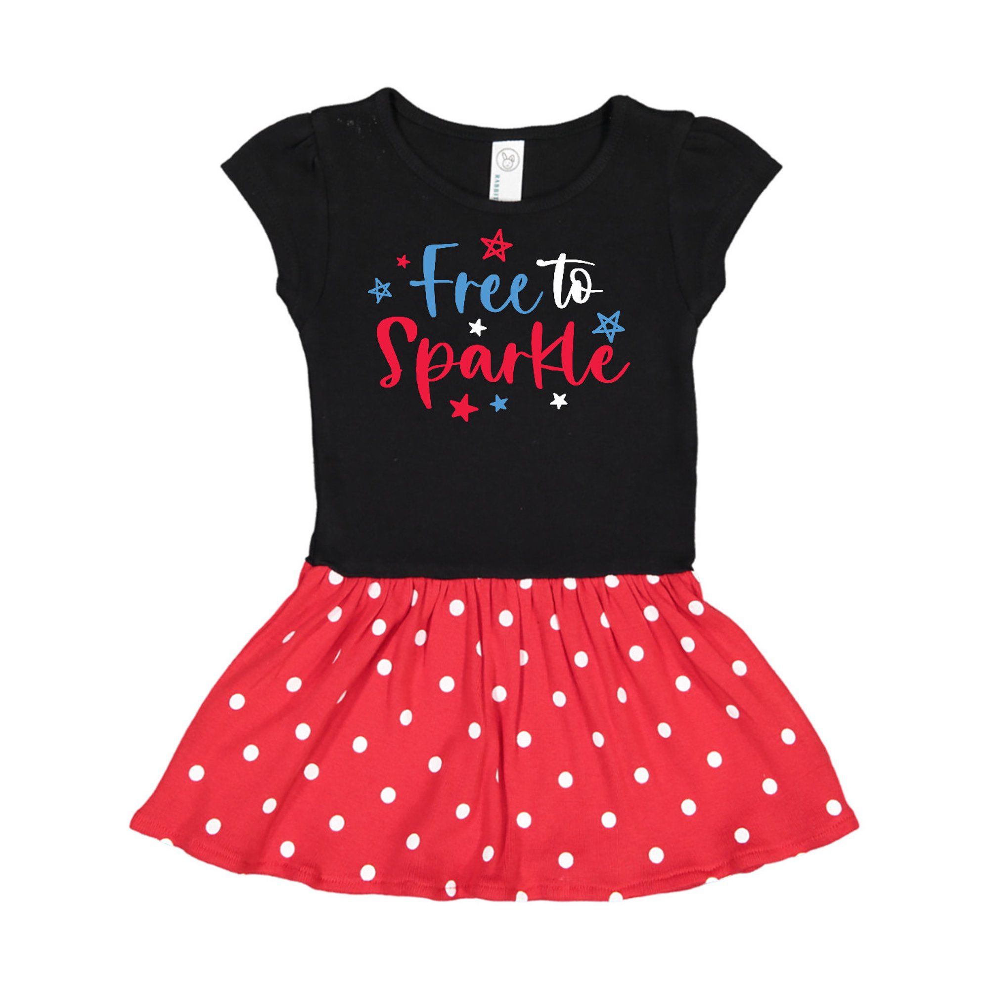 4th of July Free to Sparkle in Red White and Blue Toddler Dress | Walmart (US)