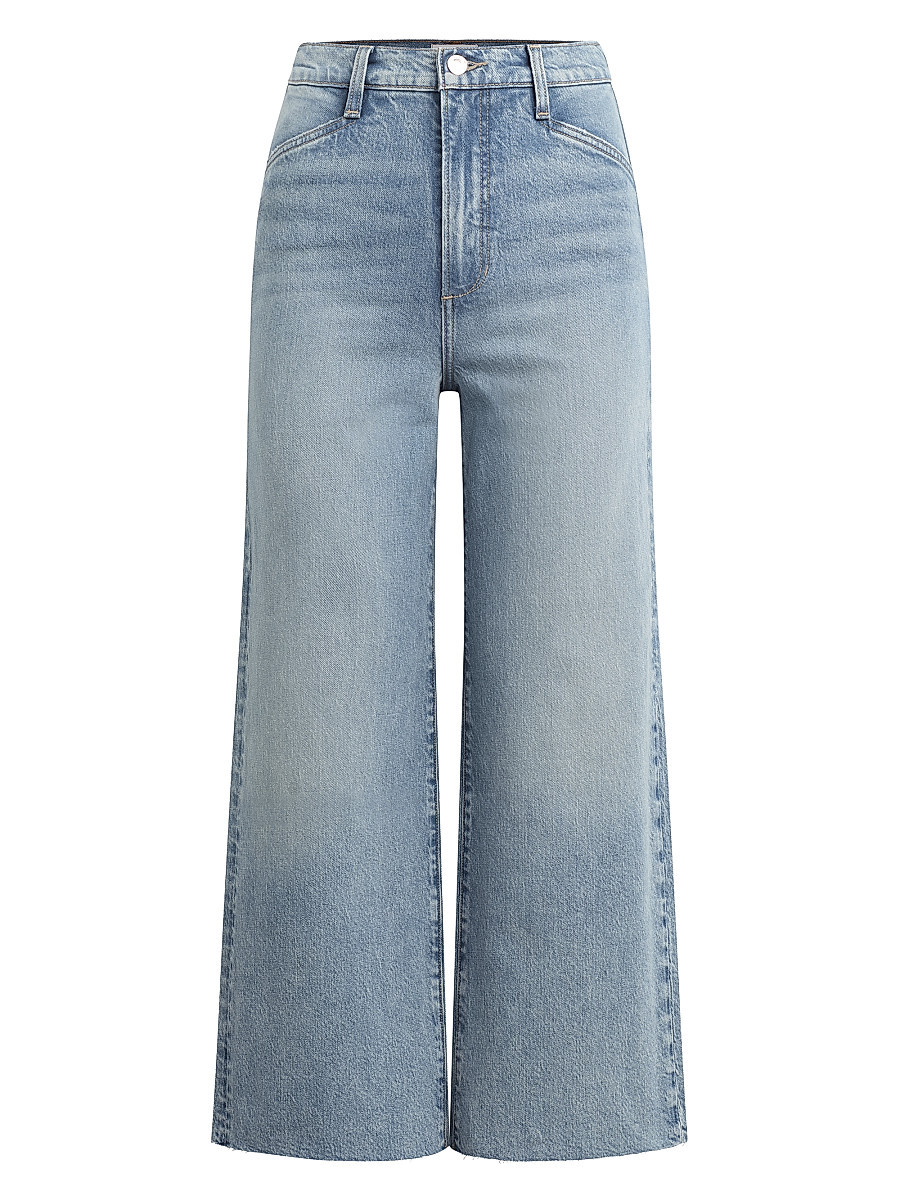 Women's Mischa Super High-Rise Wide-Leg Crop Jeans - Santa Barbara - Size 30 | Saks Fifth Avenue