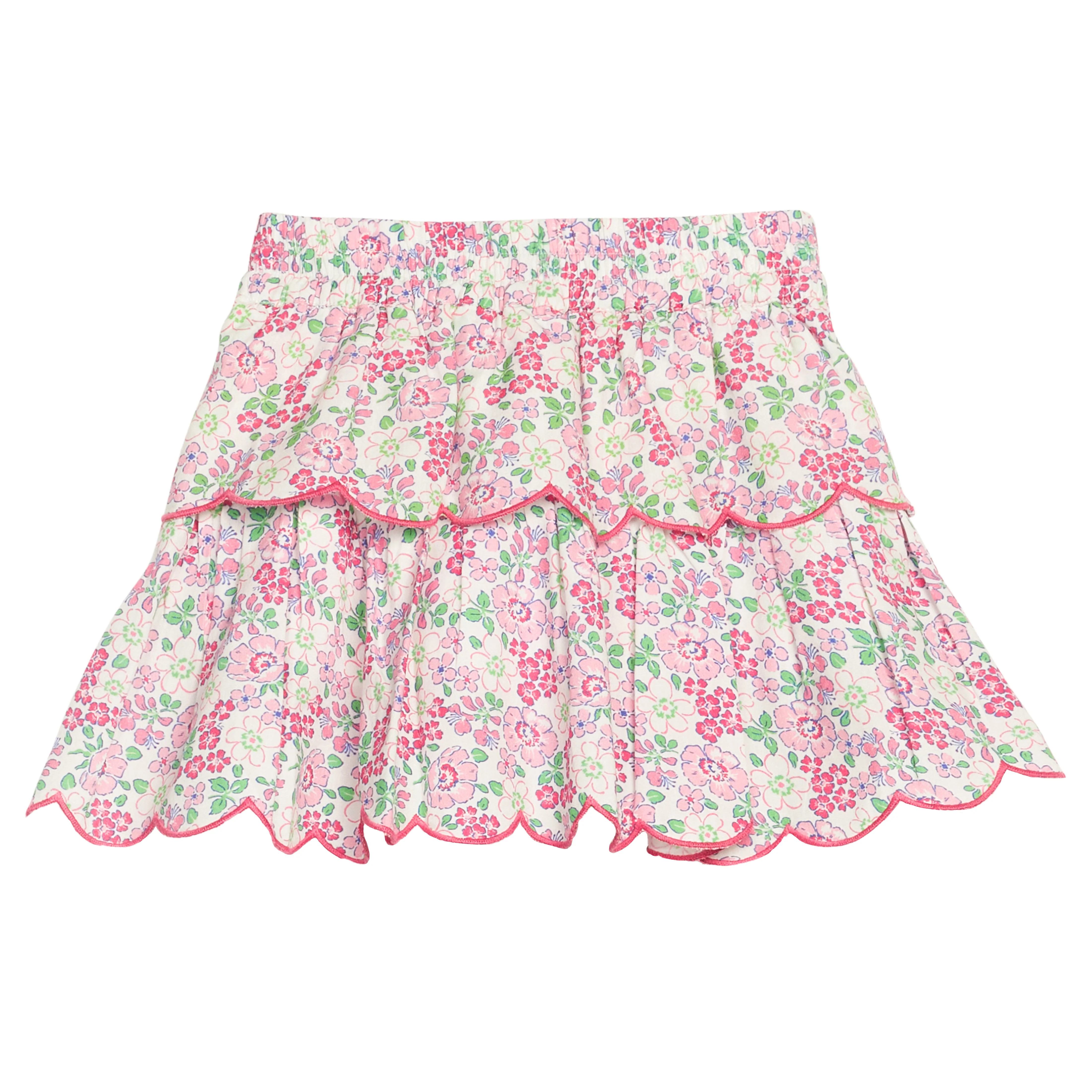 Two Tiered Skort - Pink Bloomsbury Blossoms | BISBY Kids
