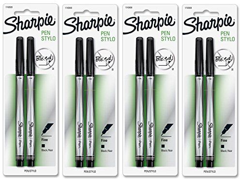 Sharpie Pen Stylo, Fine Point Pen, 2 Count X 4, 8 Black Pens Total (1742659) | Amazon (US)