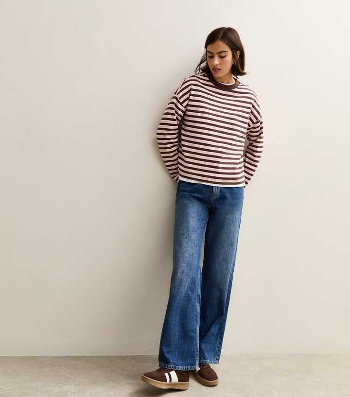 Pink Striped Premium Heavyweight Cotton Long Sleeves Top | New Look | New Look (UK)