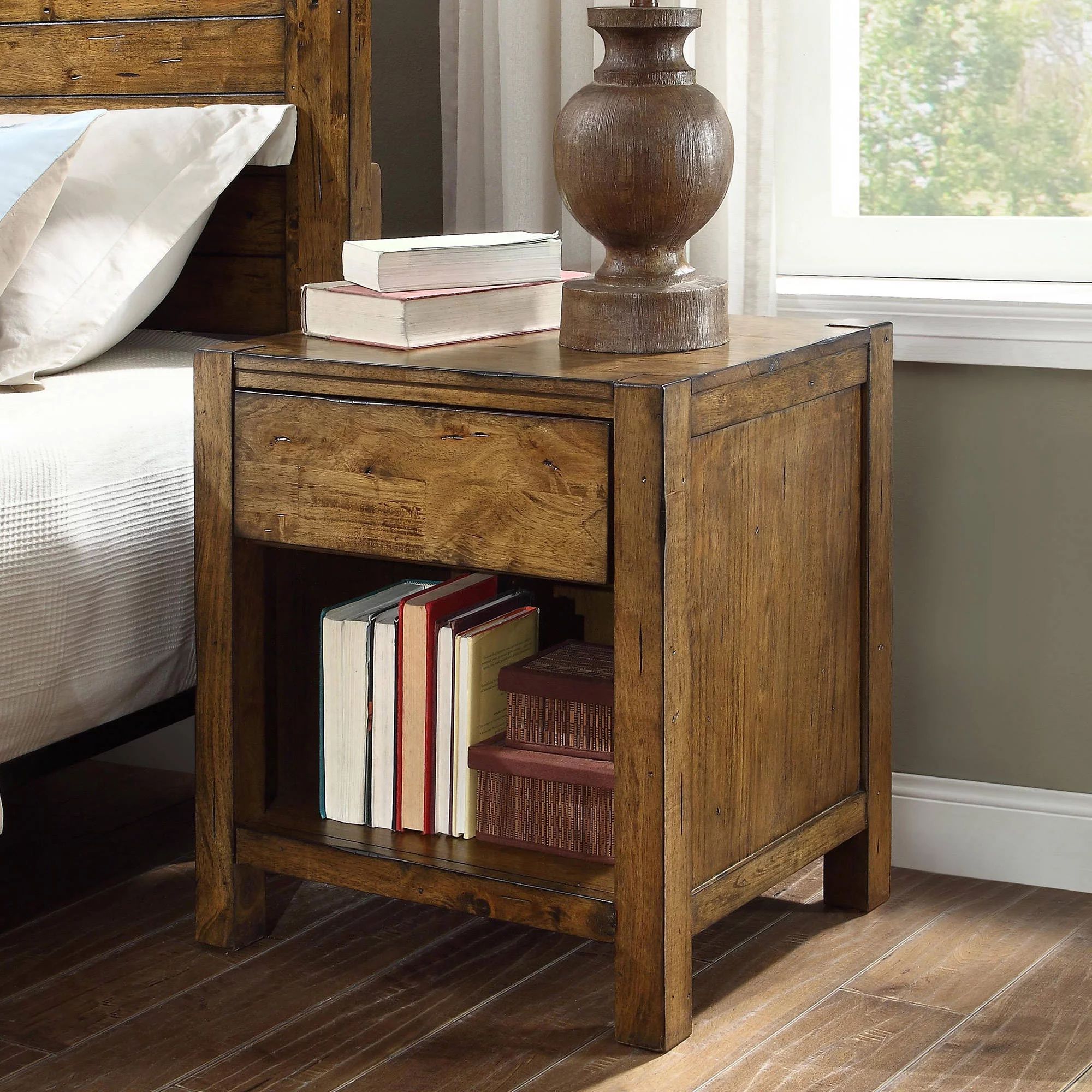Better Homes and Gardens Bryant Nightstand, Rustic Maple Brown Finish | Walmart (US)