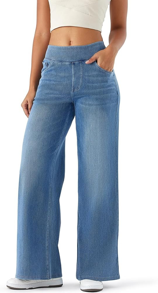 Women's High Rise Wide Leg Jeans Comfort | Amazon (US)